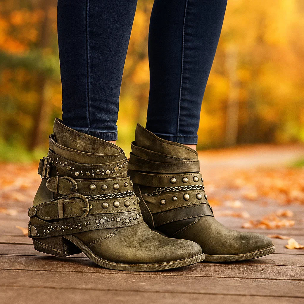 Bottes vintage femme à boucles - Style Intemporel et Confort
