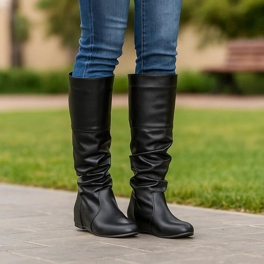 Bottes Femme – Talon Plat Confort & Élégance