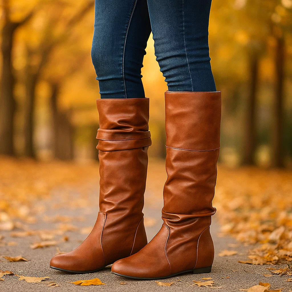 Bottes Femme – Talon Plat Confort & Élégance