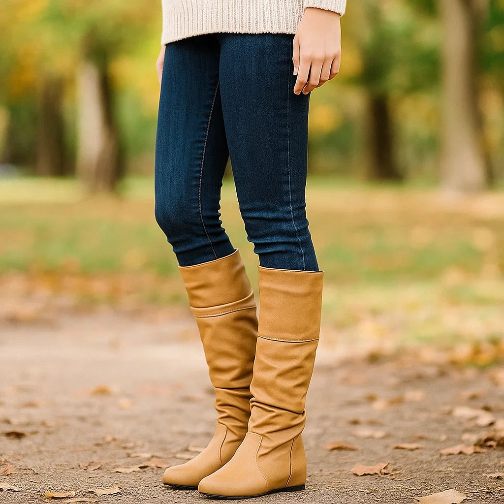 Bottes Femme – Talon Plat Confort & Élégance