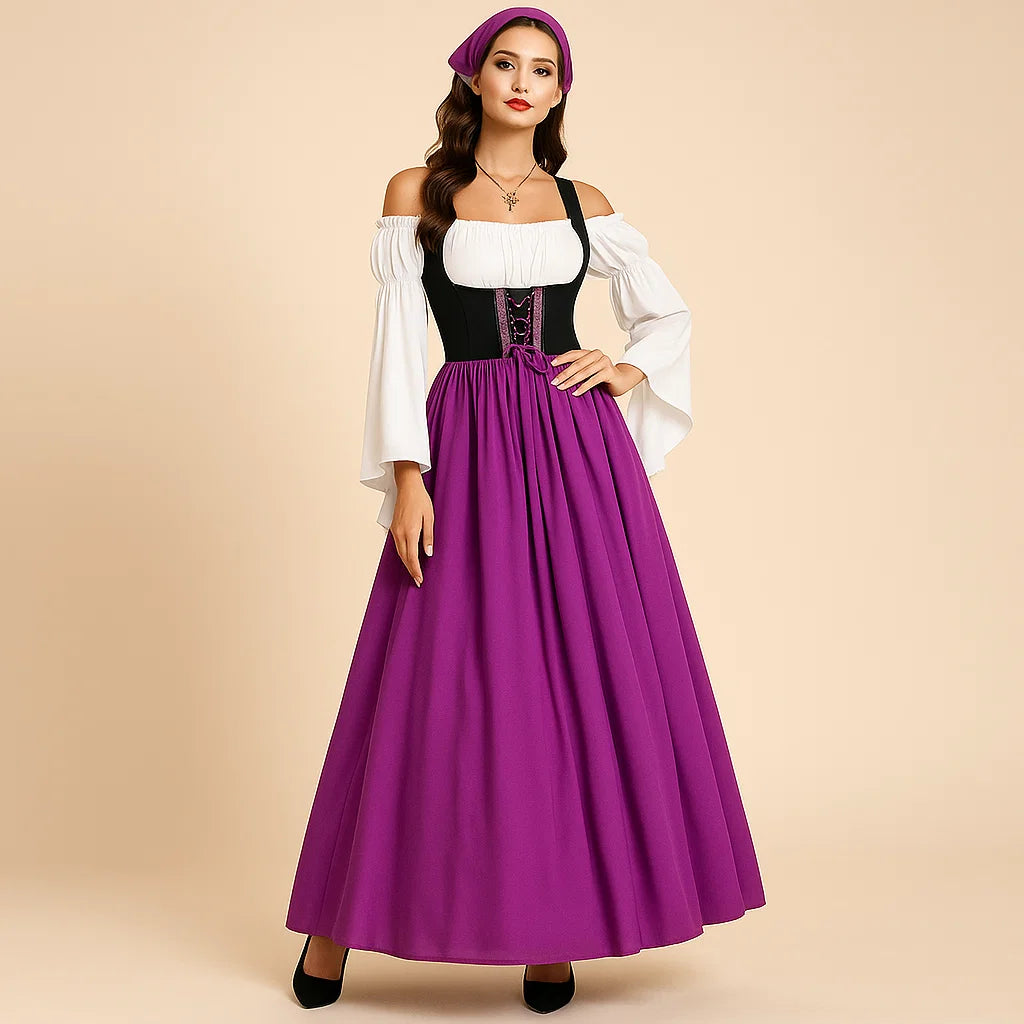 Robe dirndl longue traditionnelle femme