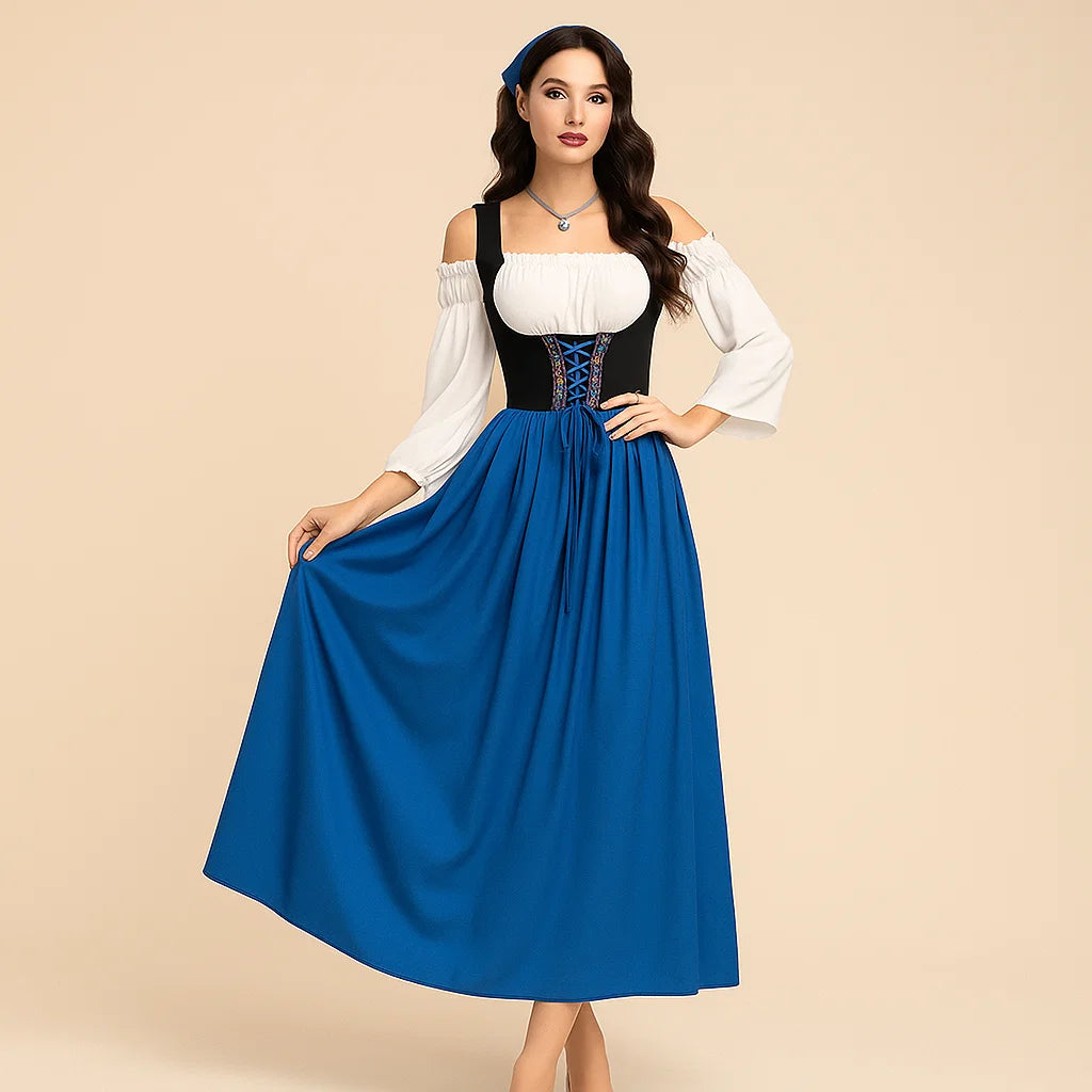 Robe dirndl longue traditionnelle femme