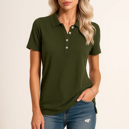 Polo femme coton premium manches courtes