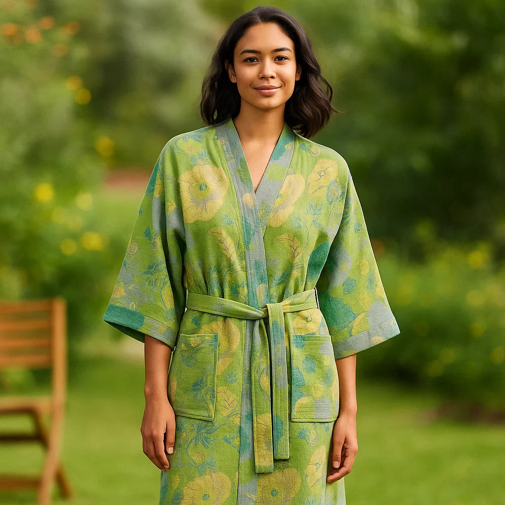 BloomEase – Couverture Élégante en Coton avec un Motif Floral Délicat pour un Moment de Détente dans la Vie