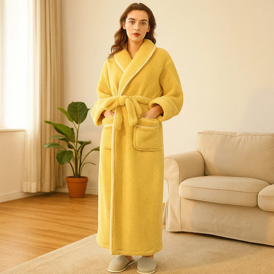 VeluLuxe – Peignoir en Flanelle Élégant avec un Confort Optimal