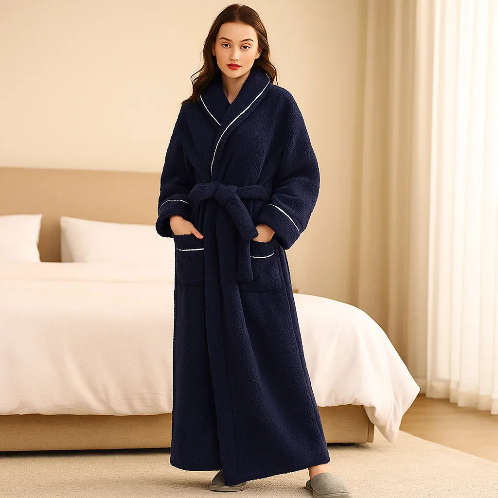 VeluLuxe – Peignoir en Flanelle Élégant avec un Confort Optimal