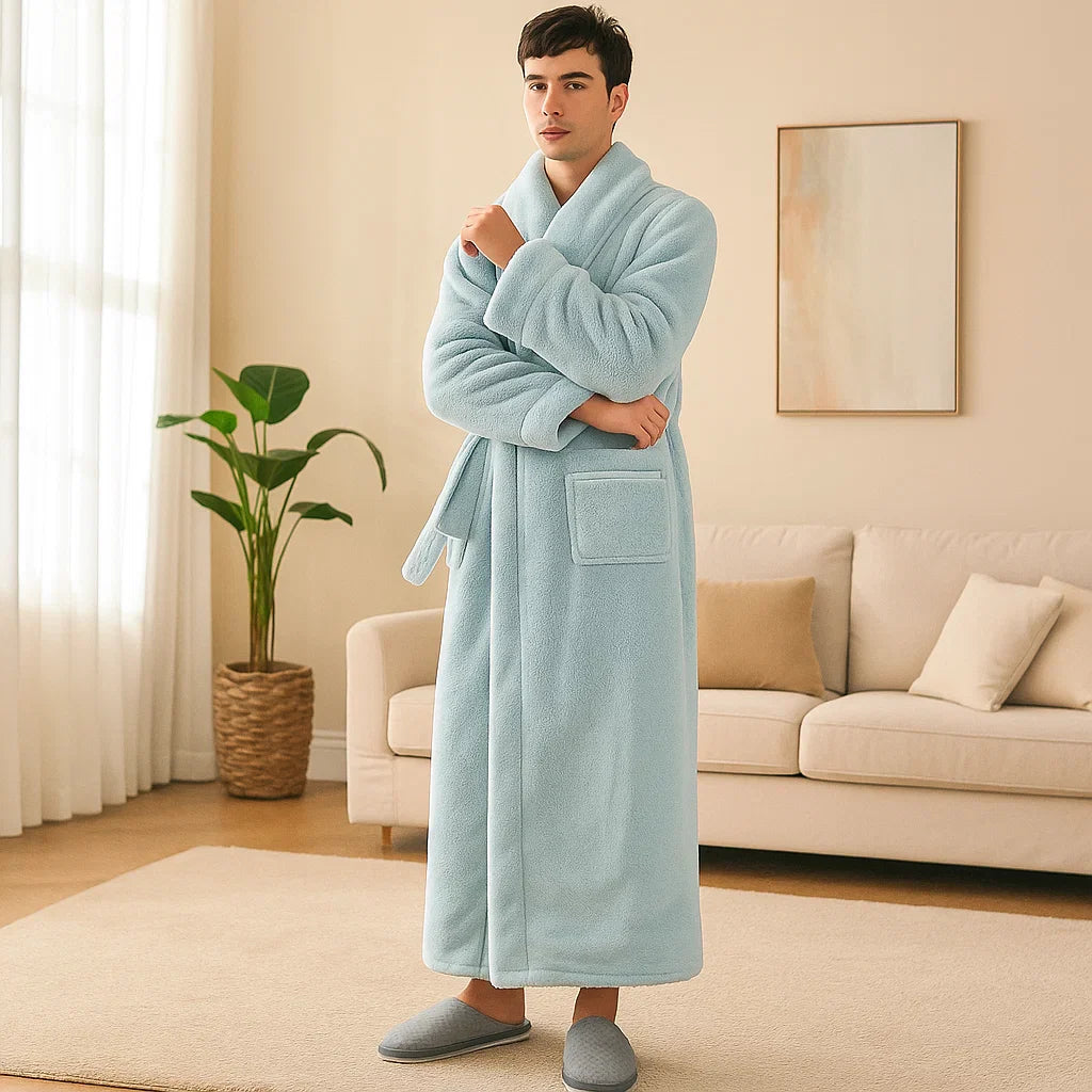 VeluLuxe – Peignoir en Flanelle Élégant avec un Confort Optimal