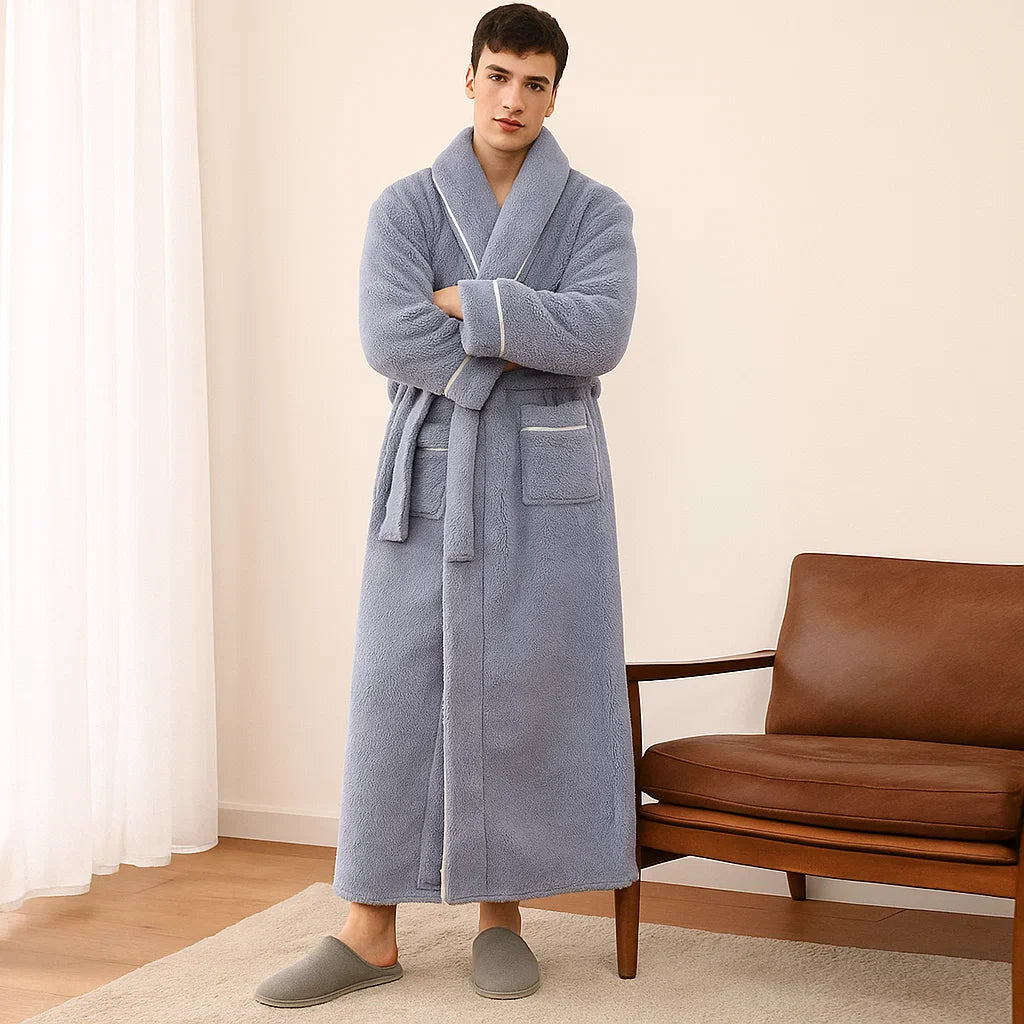 VeluLuxe – Peignoir en Flanelle Élégant avec un Confort Optimal