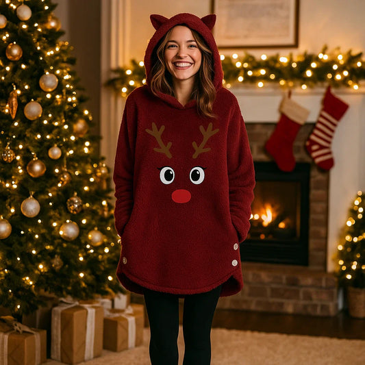 Hoodie de Noël Renne - Oreilles de Chat - Confort Festif