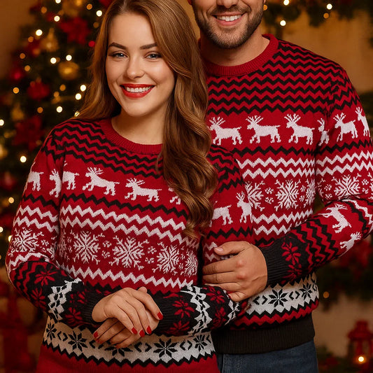 Alicja – Pull de Noël Coloré – Motifs Festifs – Confort Douillet