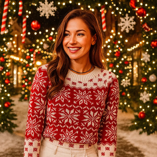 Pull de Noël Femme - Flocon de Neige - Vivano