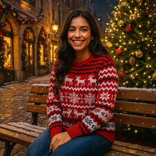 Pulls de Noël Couple - Ensemble Festif - Motifs Coordonnés
