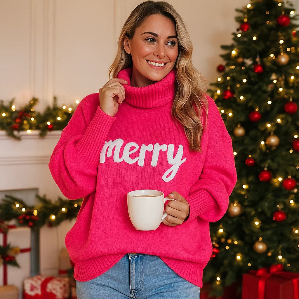 Arina – Pull de Noël Coloré – Motifs Festifs – Confort Douillet