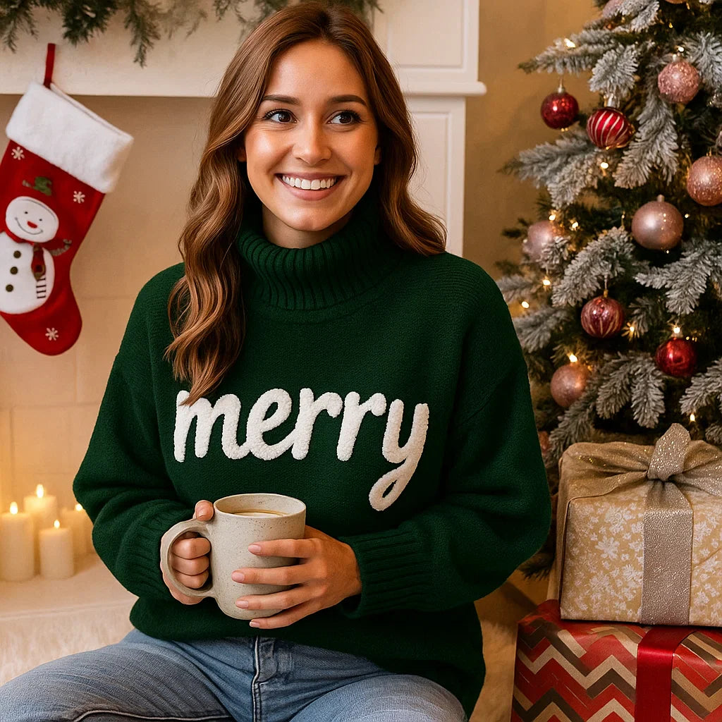 Arina – Pull de Noël Coloré – Motifs Festifs – Confort Douillet