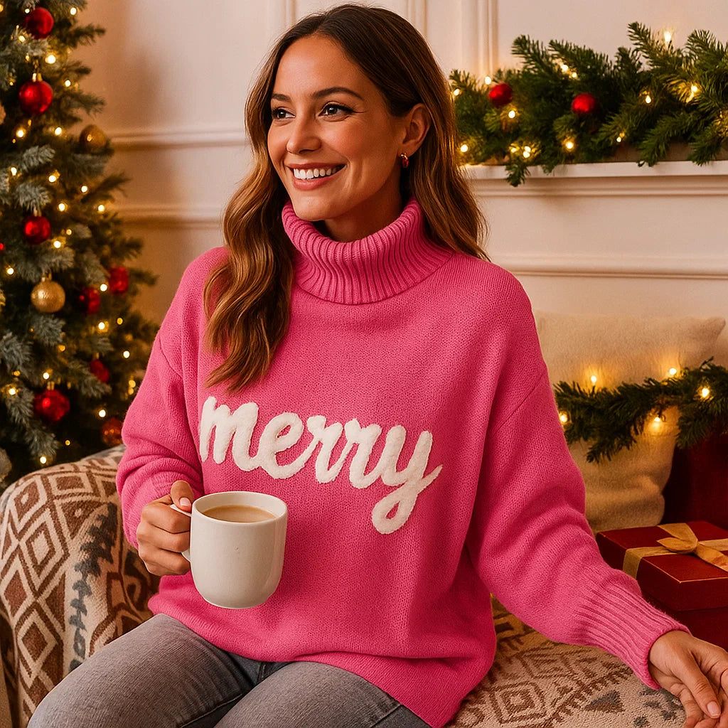 Arina – Pull de Noël Coloré – Motifs Festifs – Confort Douillet