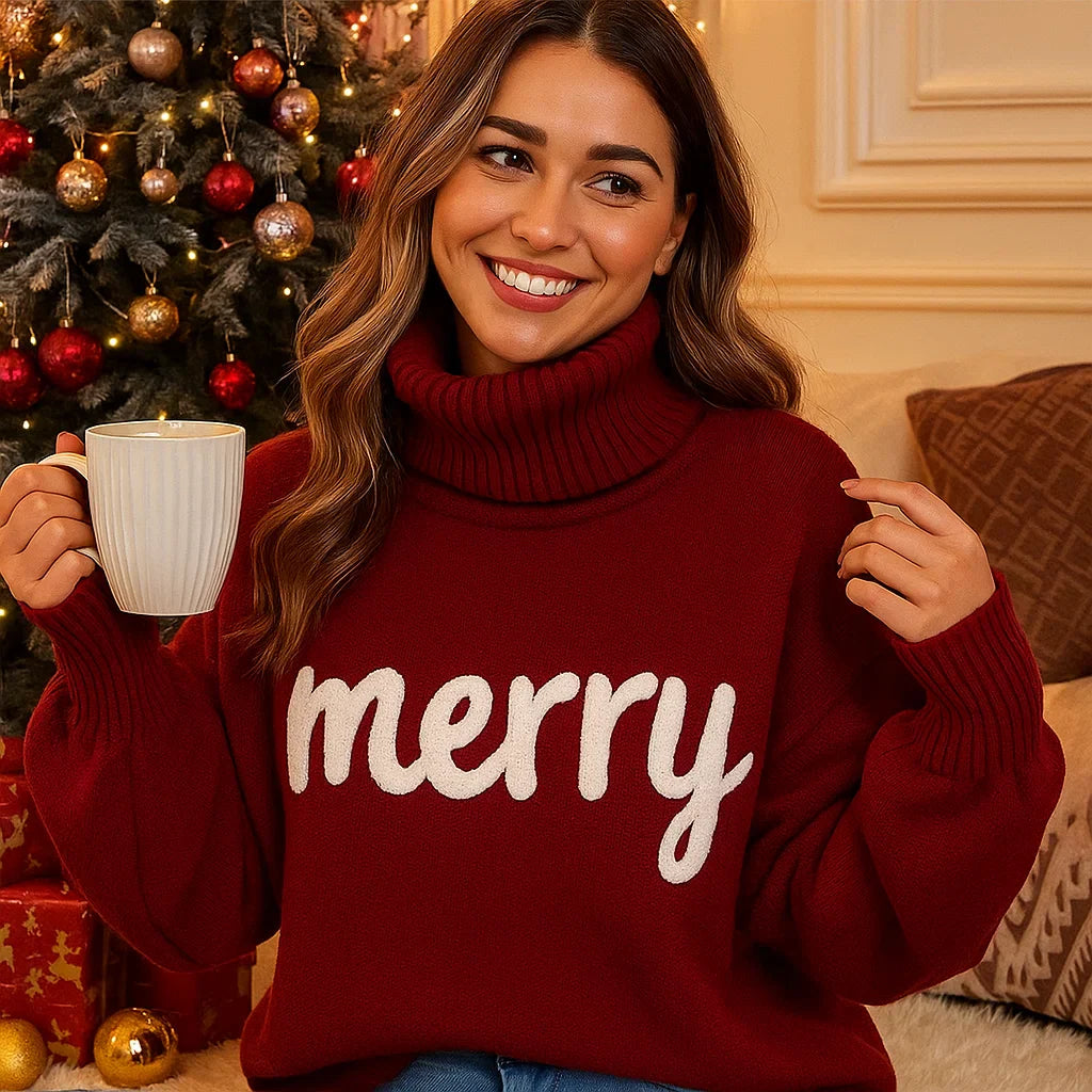 Arina – Pull de Noël Coloré – Motifs Festifs – Confort Douillet