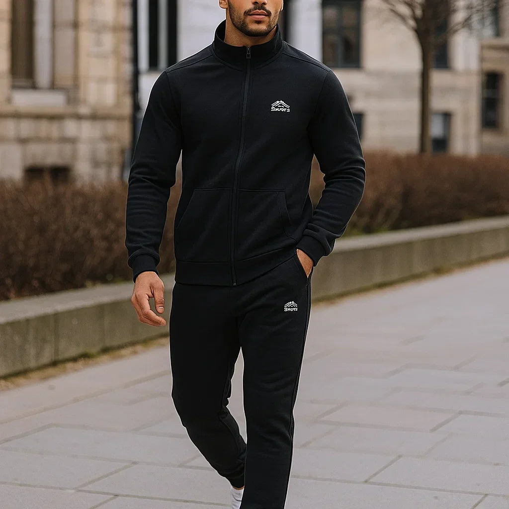 Klassischer Herren-Kapuzenpullover - hoher Kragen - sportlich - bequem