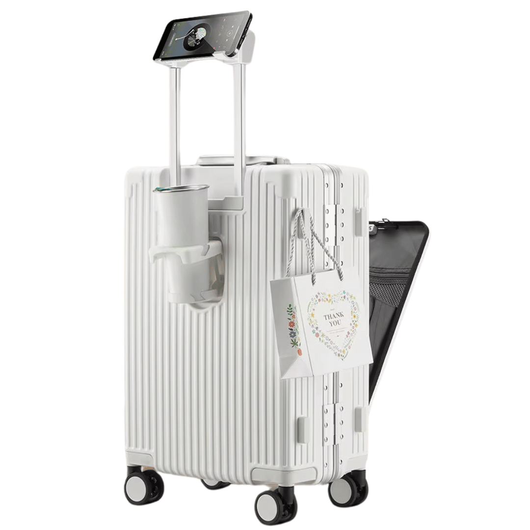 Valise de cabine rigide | Poche frontale, serrure TSA, port USB