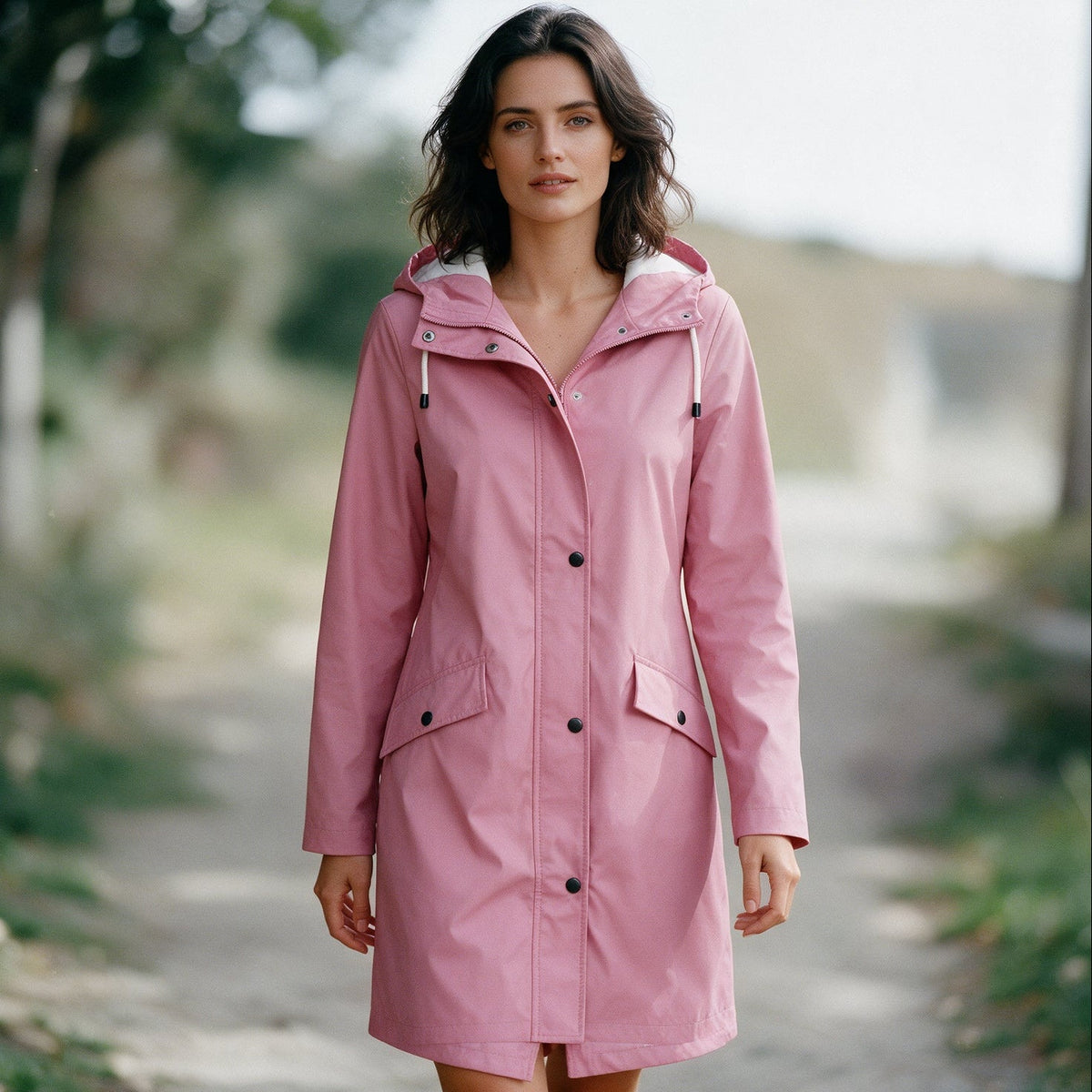 Neela | Femme Coupe-Vent Mi-Long Zippé