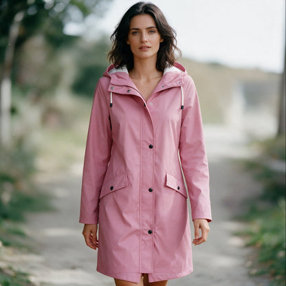 Neela | Femme Coupe-Vent Mi-Long Zippé