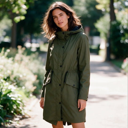 Neela | Femme Coupe-Vent Mi-Long Zippé