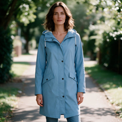 Neela | Femme Coupe-Vent Mi-Long Zippé