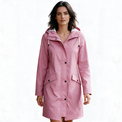Neela | Femme Coupe-Vent Mi-Long Zippé