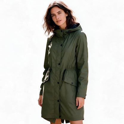 Neela | Femme Coupe-Vent Mi-Long Zippé