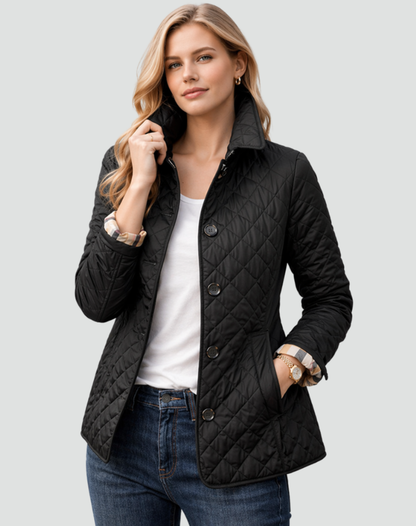 Veste matelassée femme col et boutons coupe régulière mi-saison