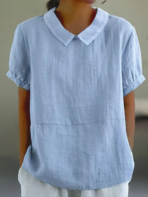 Adele - Coton blouse d'été femme - Manches courtes-Chemisier-PARIS FEMME