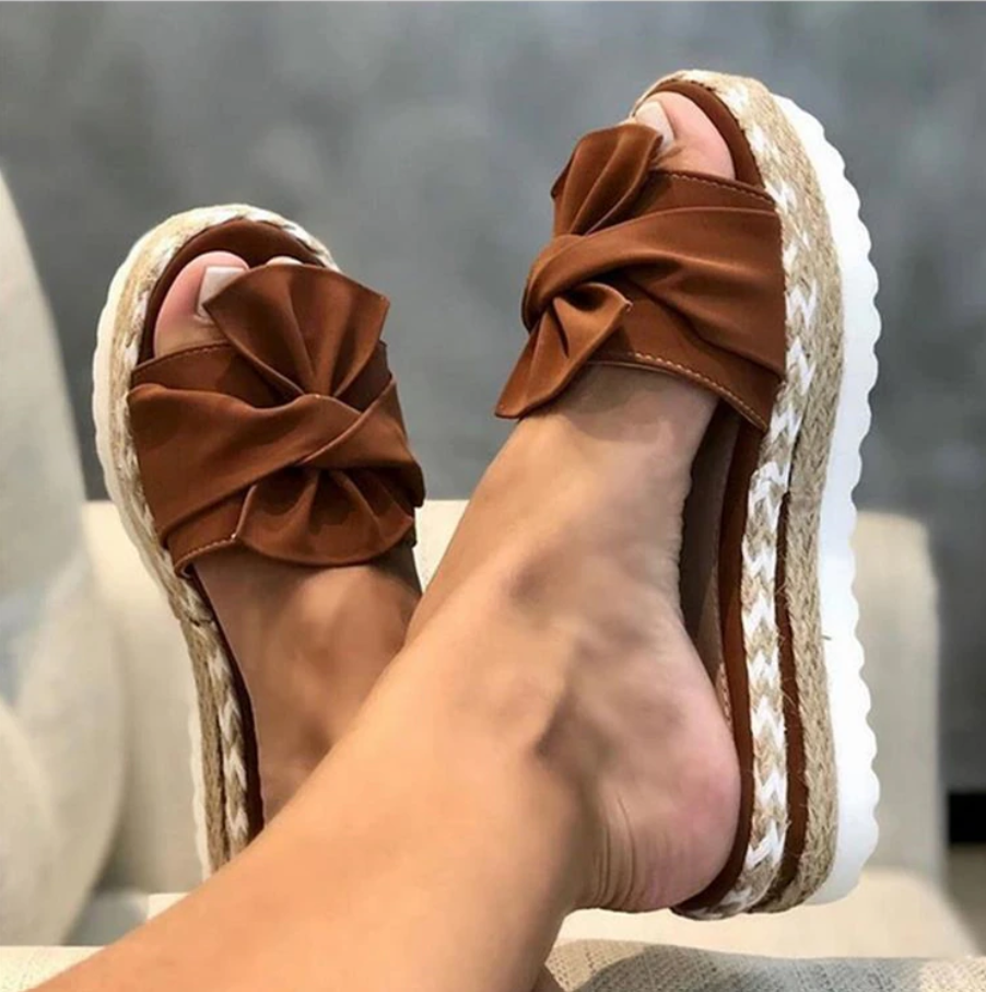 Sandales orthopédiques femme nœud semelle ergonomique
