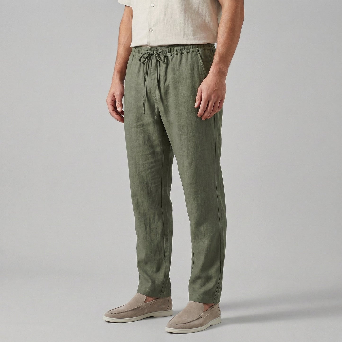 Pantalon lin homme | Jambes larges, été | Tissu léger