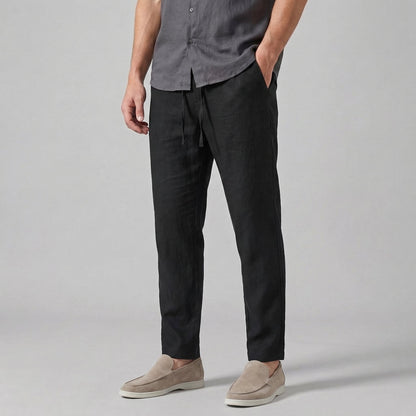 Pantalon lin homme | Jambes larges, été | Tissu léger