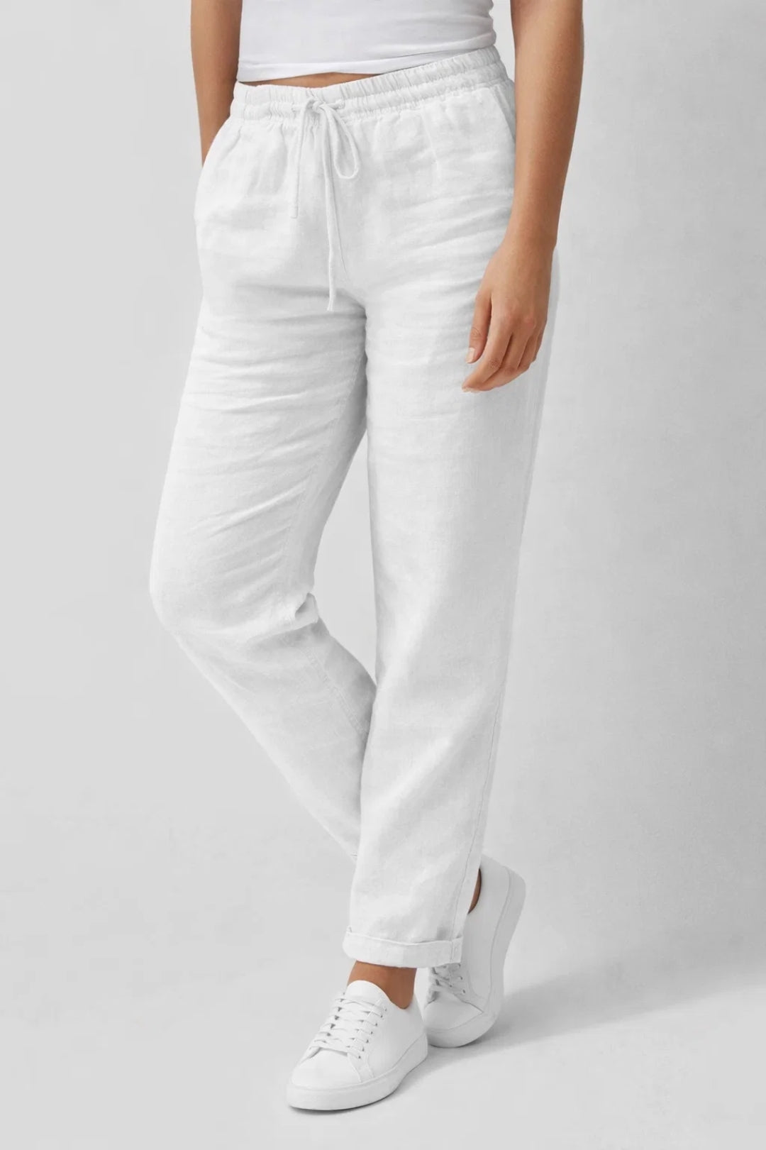Pantalon Femme | Jambe Droite, Taille Cordon | Casual Été