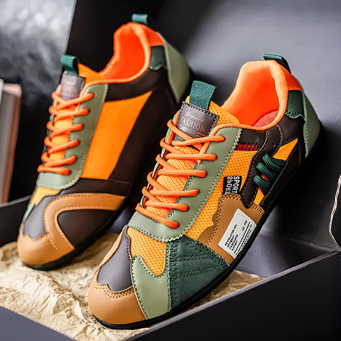 Baskets Racer | Cuir Multicouleur, Légères | Amorti Flexible