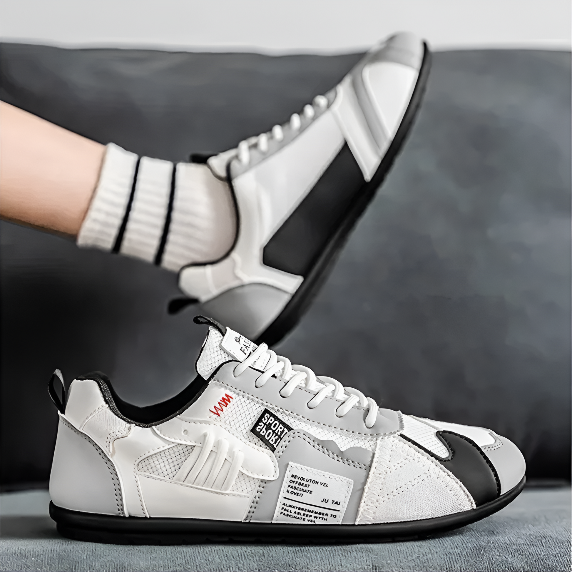 Baskets Racer | Cuir Multicouleur, Légères | Amorti Flexible