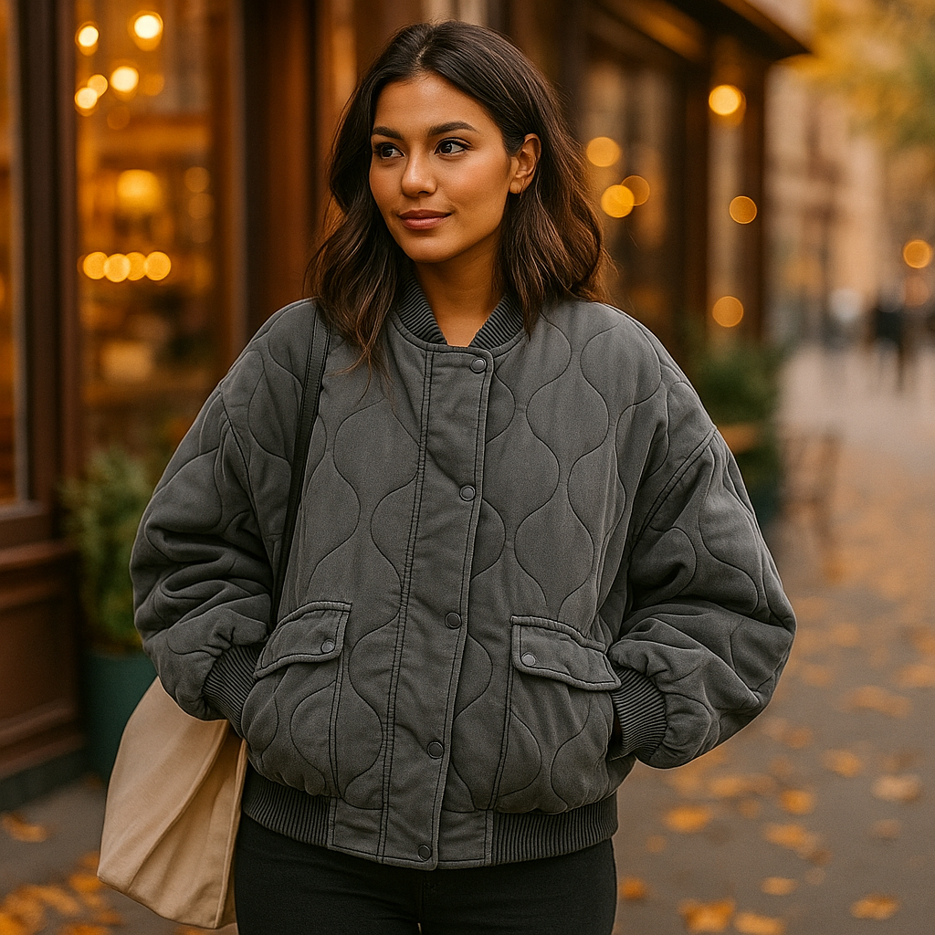 Parisfemme - Veste Bomber - Gris - Femme