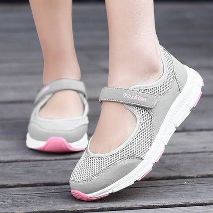 Baskets femme velcro tissu coton confort quotidien