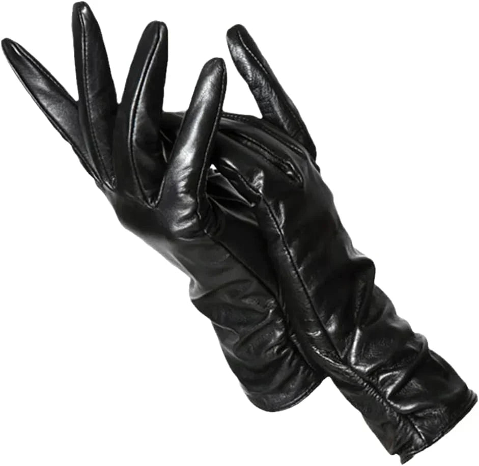 Gants cuir agneau femme doublure laine hiver, cuir souple et chaud