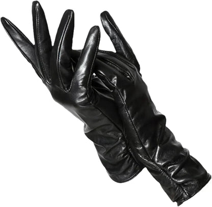 Gants cuir agneau femme doublure laine hiver, cuir souple et chaud