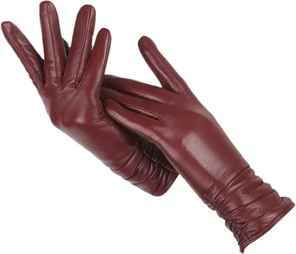 Gants cuir agneau femme doublure laine hiver, cuir souple et chaud