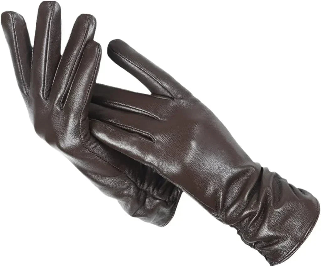 Gants cuir agneau femme doublure laine hiver, cuir souple et chaud