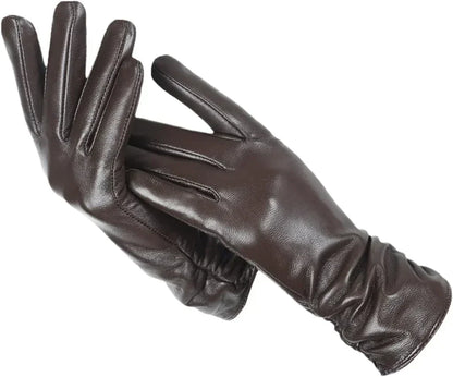 Gants cuir agneau femme doublure laine hiver, cuir souple et chaud
