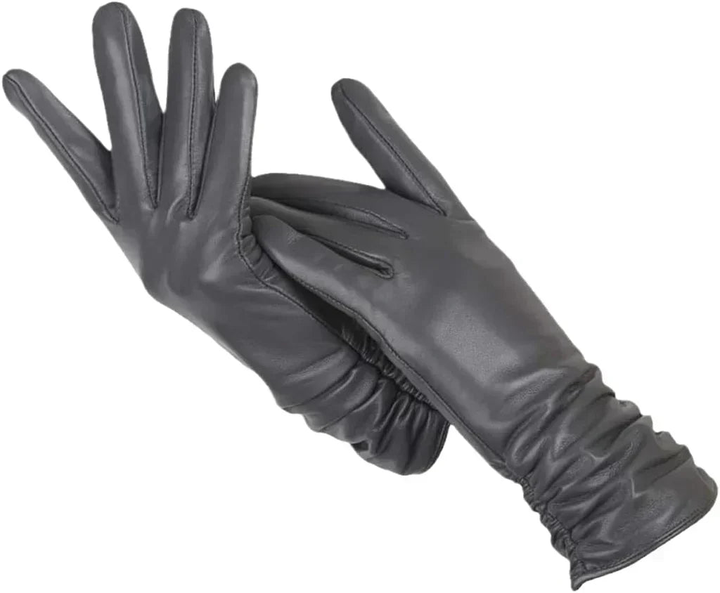 Gants cuir agneau femme doublure laine hiver, cuir souple et chaud