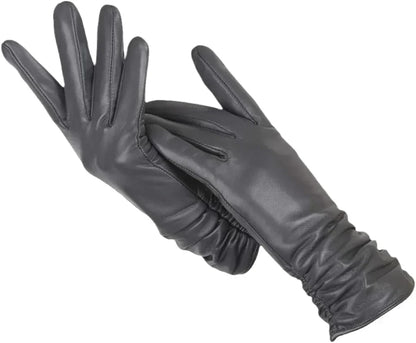 Gants cuir agneau femme doublure laine hiver, cuir souple et chaud