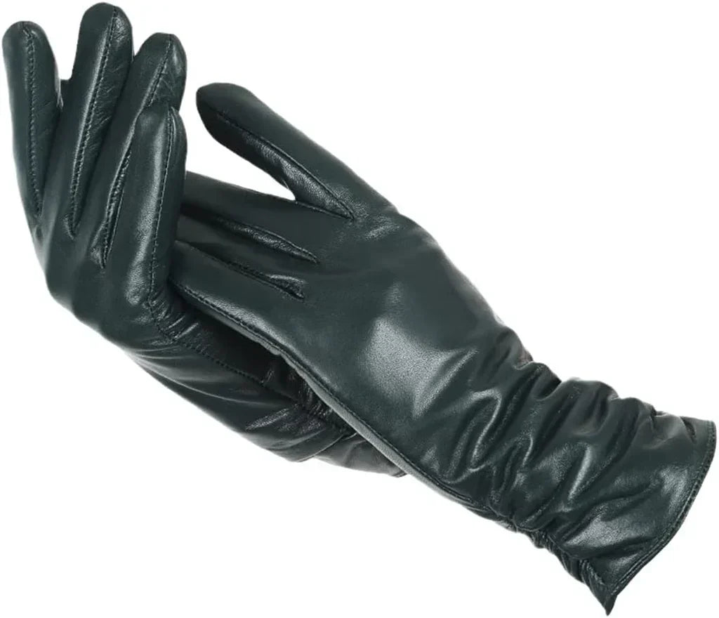 Gants cuir agneau femme doublure laine hiver, cuir souple et chaud