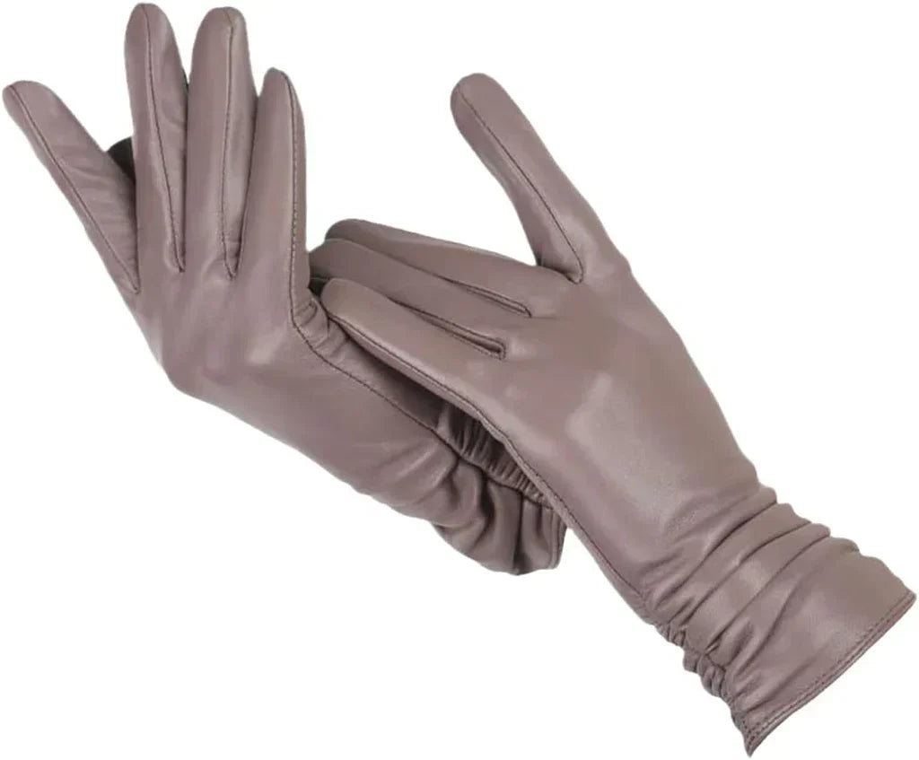 Gants cuir agneau femme doublure laine hiver, cuir souple et chaud
