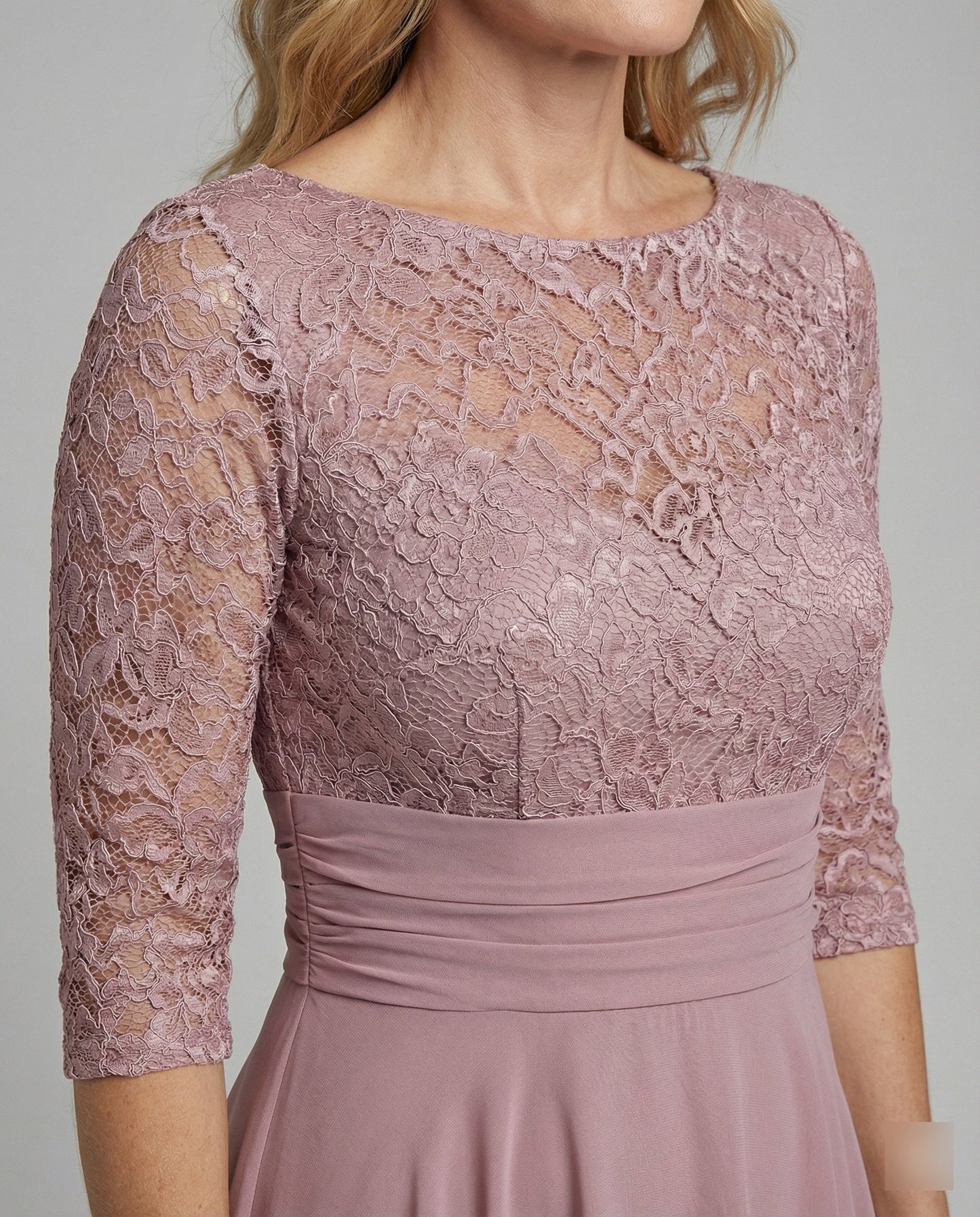 Robe de Cérémonie Femme | Dentelle, Taille Marquée | Midi Chic