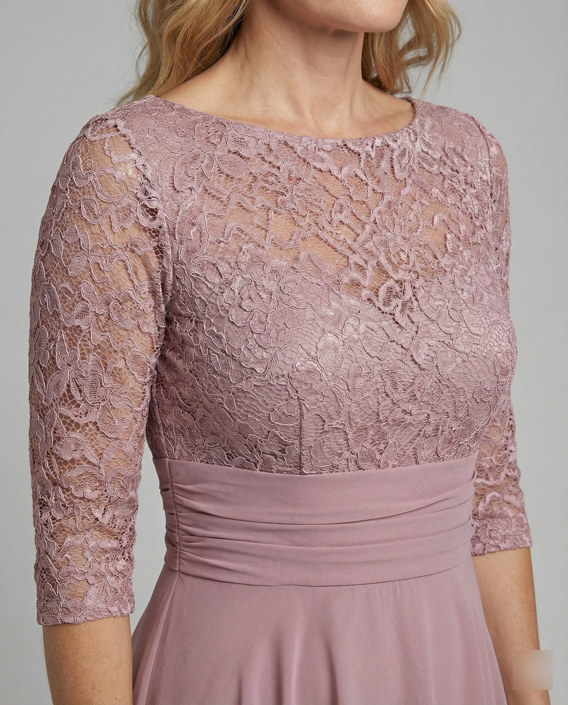 Robe de Cérémonie Femme | Dentelle, Taille Marquée | Midi Chic