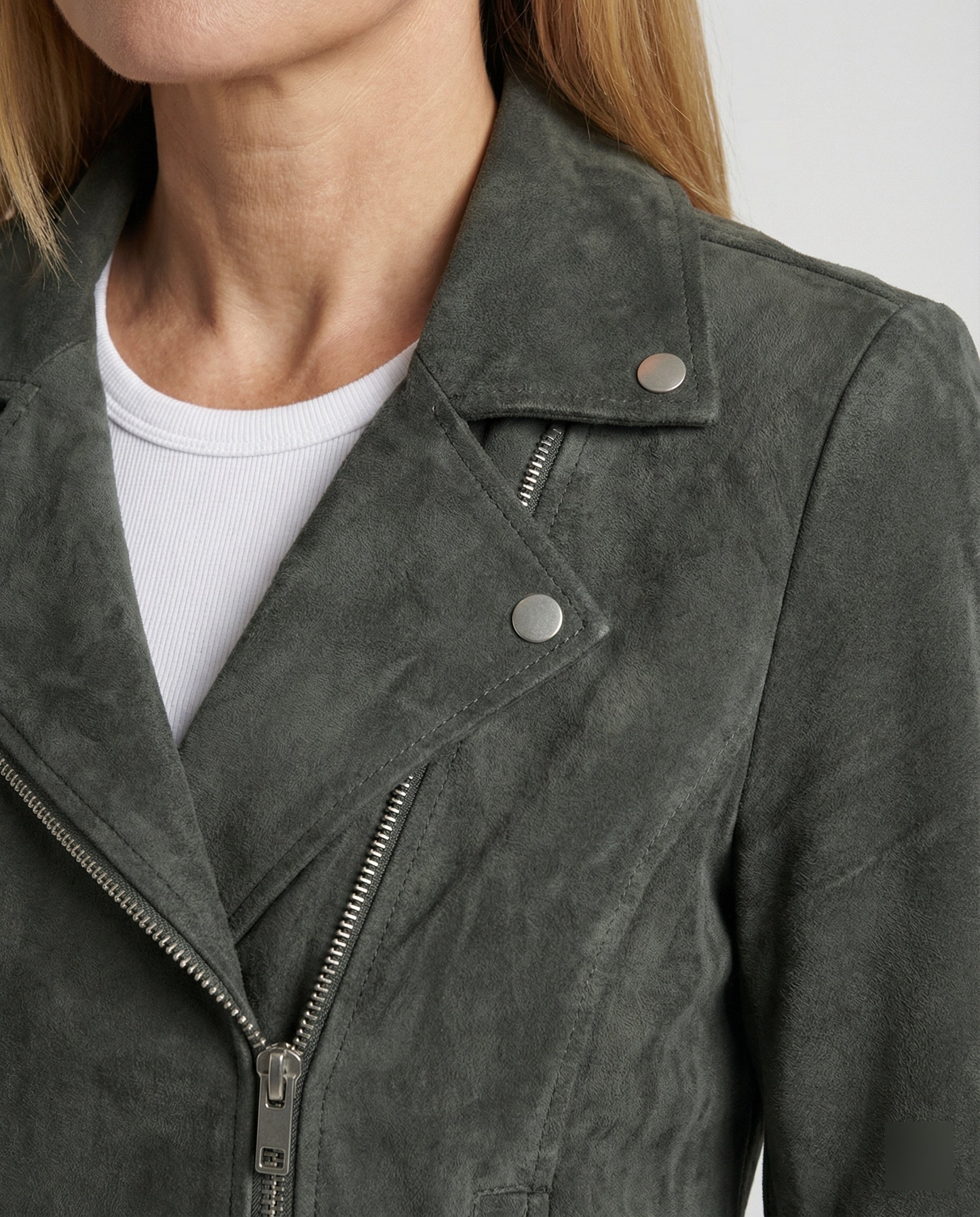 Veste Cuir Femme | Motard Souple, Suédine Marron
